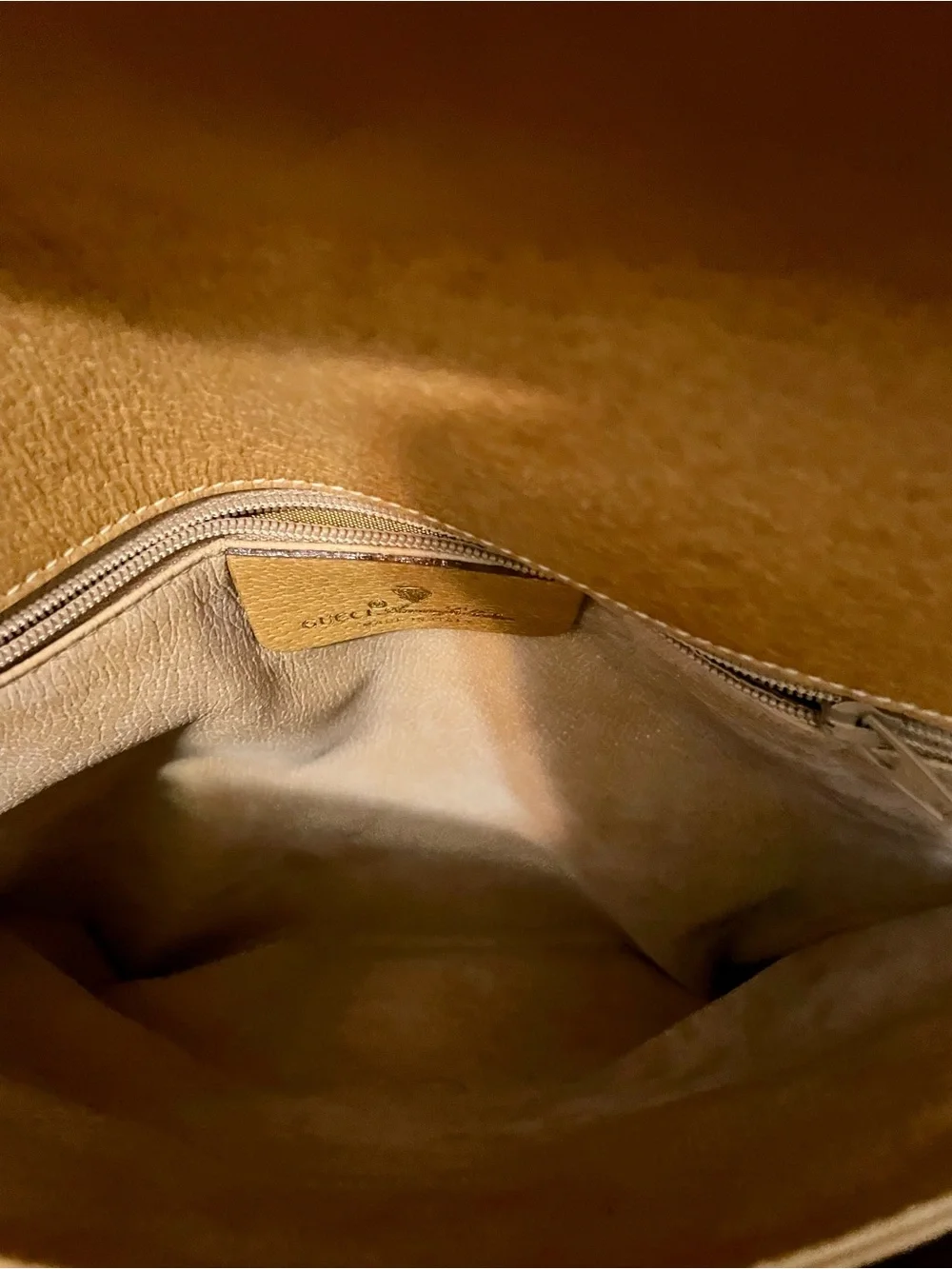 Gucci Brown Monogram Satchel with Tan Leather Trim
